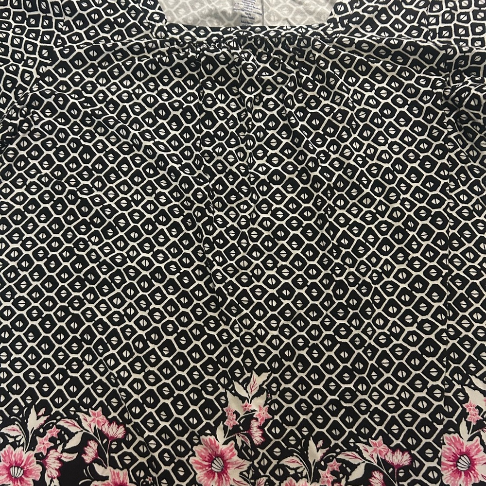 Croft & Barrow Black and Pink Floral Blouse
